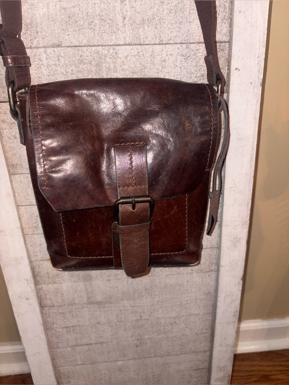 Classic Brown Leather Crossbody Bag